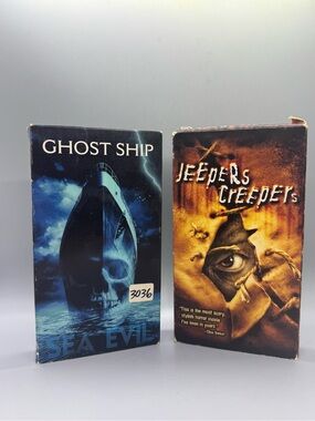Vintage Horror VHS Tape Lot – Jeepers Creepers & Ghost Ship – Original Cases